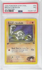 V1801: 2000: Brock's Geodude: 68/132: 1ST Edition: Gym Challenge: PSA: 7: NM: 102261125